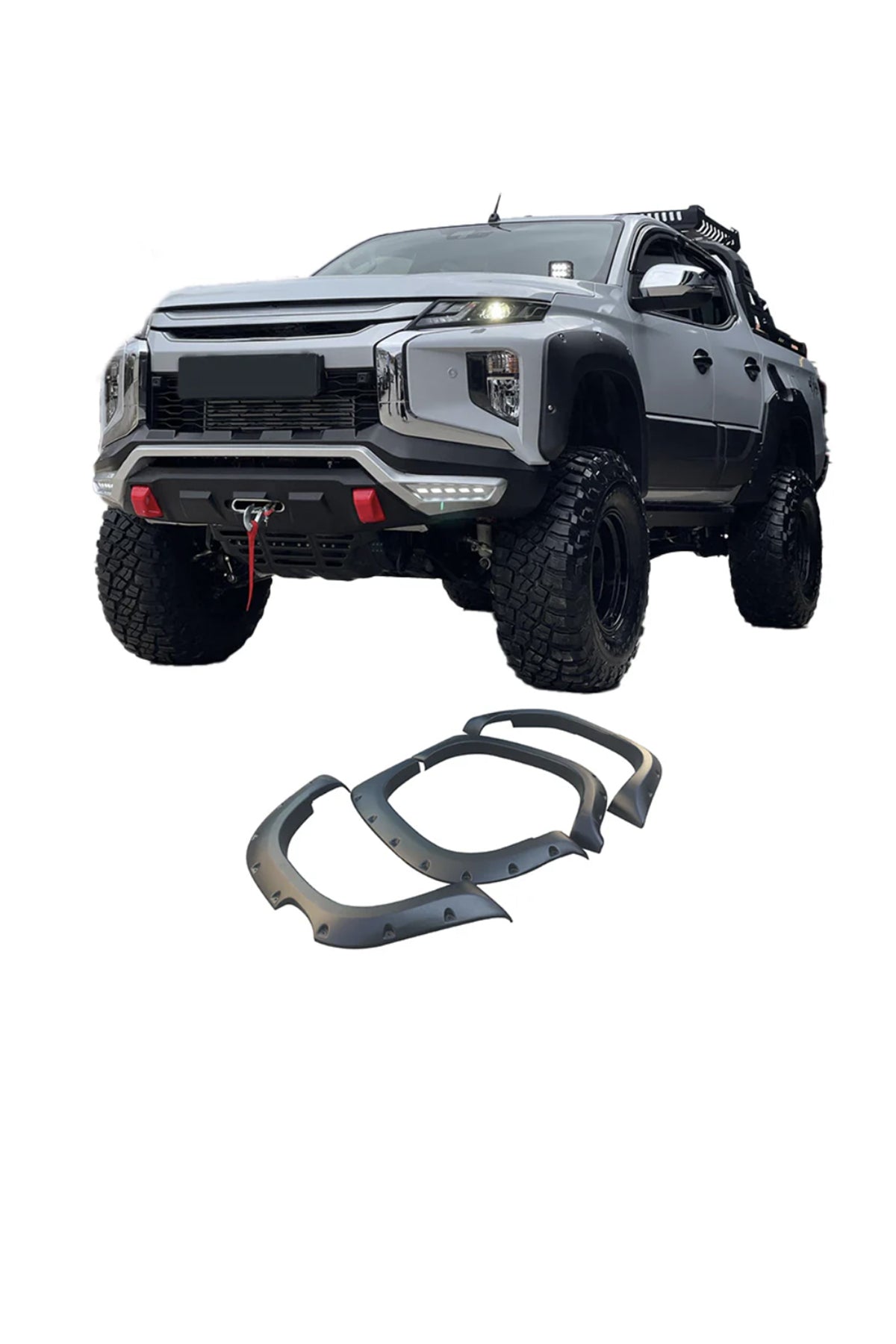 Mitsubishi L200 2019+ Dodik Seti | Mat Siyah Çamurluk Dodik / Fender Flare – Siyah