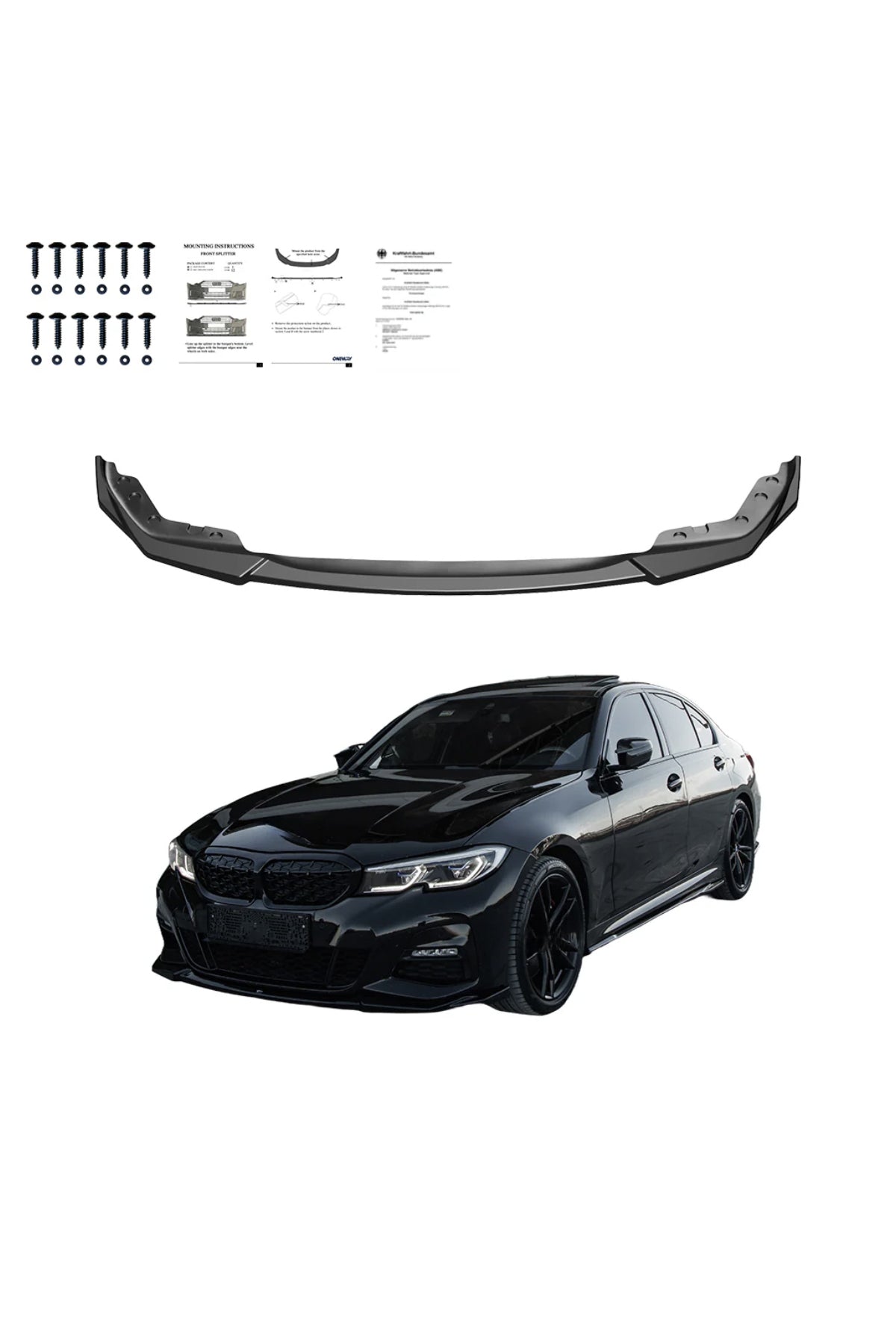 Bmw 3 Serisi G20 2018-2022 Ön Lip Parlak Siyah | Sport Ön Tampon Lipi Body Kit Ön Alt Lip