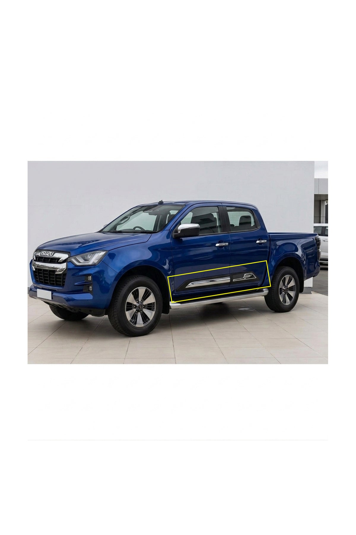 2021+ Isuzu D-Max Kapı Gövde Kaplama Seti Kabartma Krom Desenli 4 Parça Yan Kapı Koruma İthal - TMZ Garage