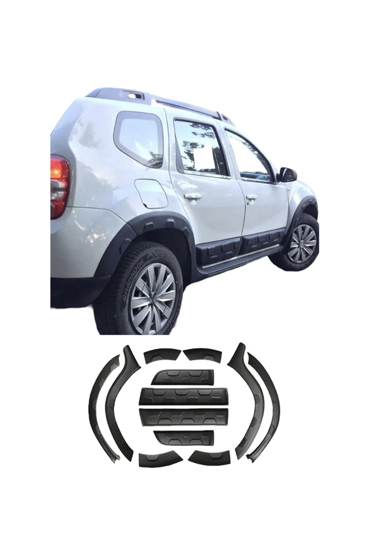 2010-2017 Dacia Duster Damalı Dodik Kapı Kaplama Kabartma Seti 12 Parça Damalı