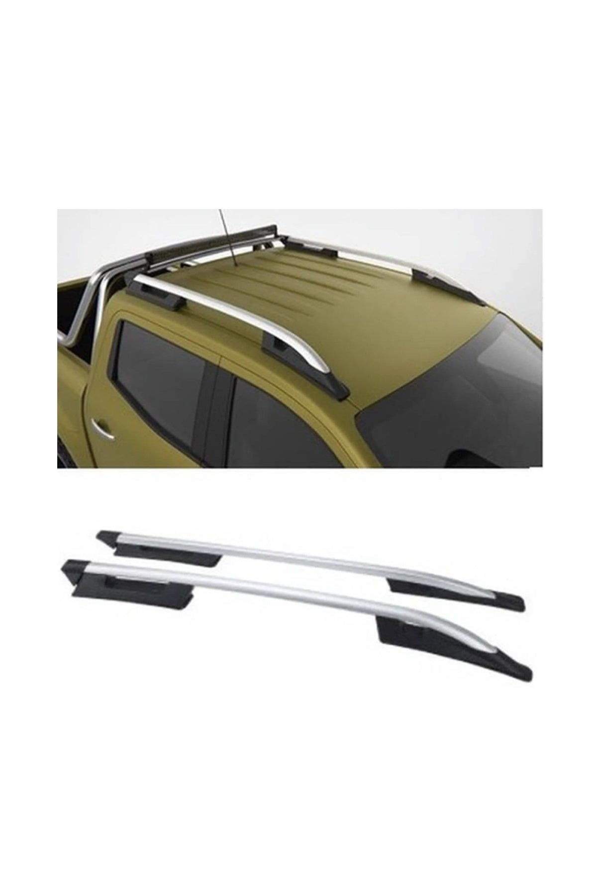 Toyota Hilux Revo 2015+ Falcon Tavan Çıtası Seti (Sağ-Sol) | Gri Tavan Çıtası / Roof Rail