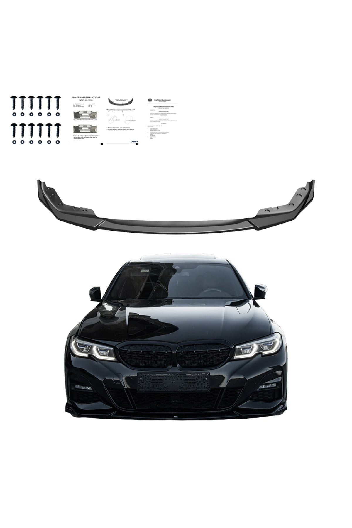 Bmw 3 Serisi G20 2018-2022 Ön Lip Parlak Siyah | Sport Ön Tampon Lipi Body Kit Ön Alt Lip
