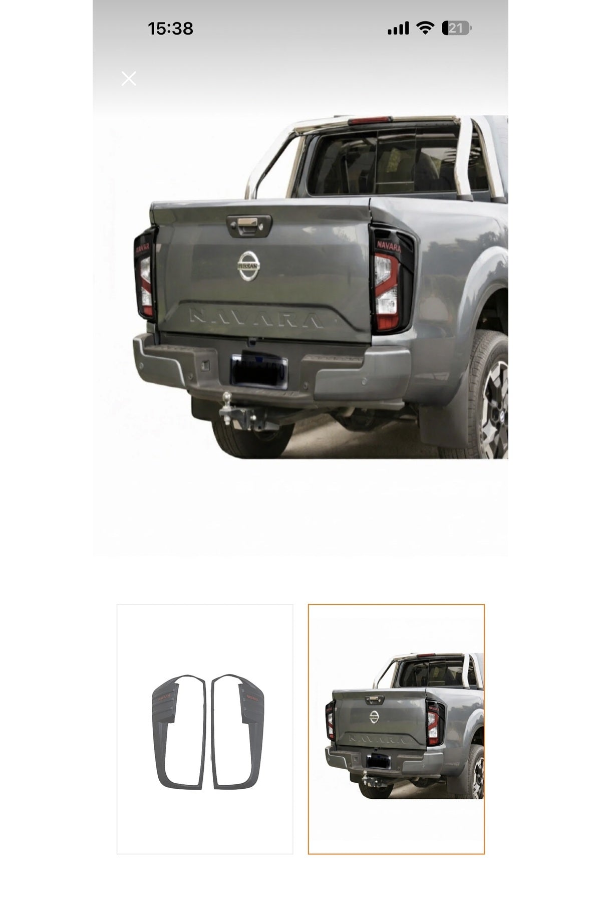 2021 Sonrası Nissan Navara Makyajlı Kasa Stop Çerçevesi Koruma Mat Siyah