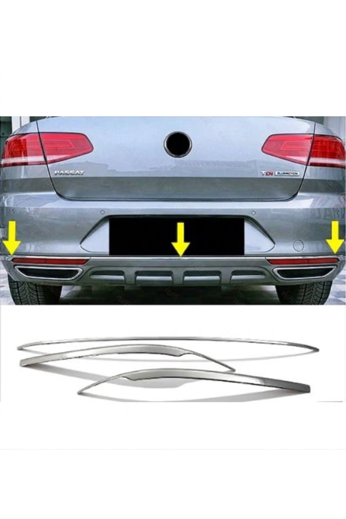 VOLKSWAGEN PASSAT B8.5 ARKA TAMPON ÜST ÇITASI 3 PARÇA