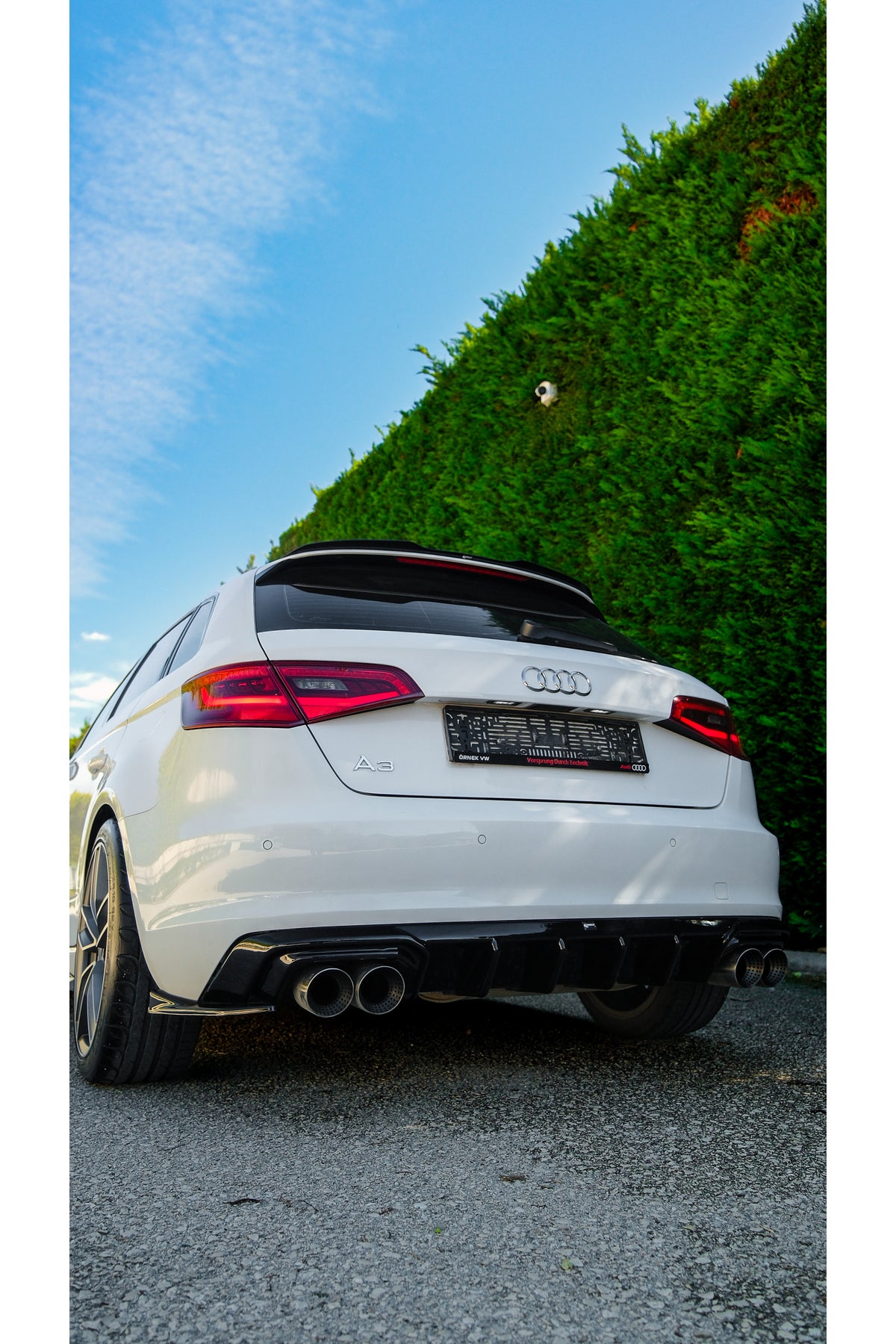 Audi A3 8V Sportback 2013-2016 Uyumlu Arka Difüzör ve Yan Flap Seti | Sportif Body Kit Görünümü