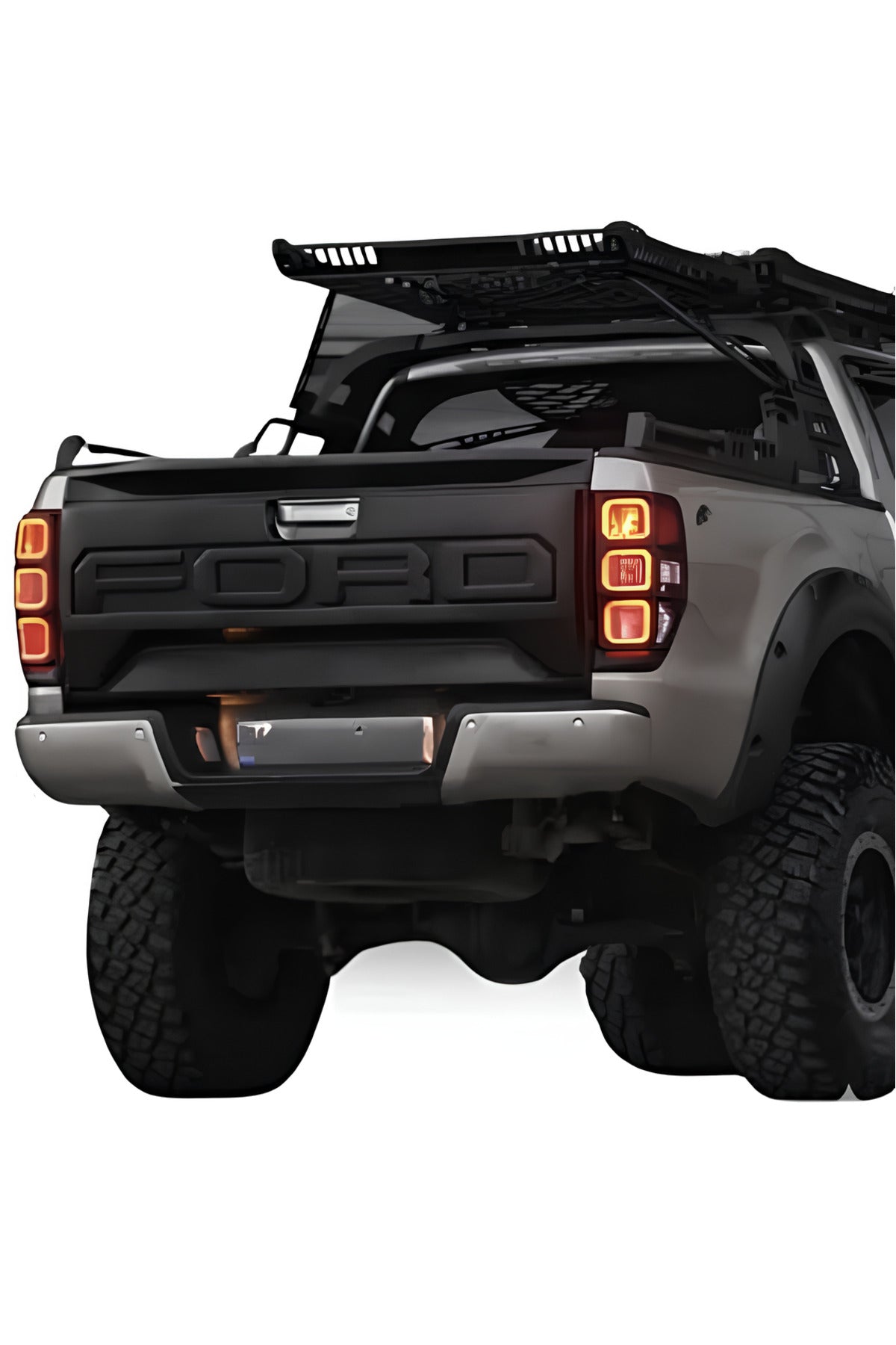 Ford Ranger 2016-2021 Bagaj Kapağı Kaplama (Tailgate Kaplama) | Ford Yazı Vurgulu – Siyah Mat