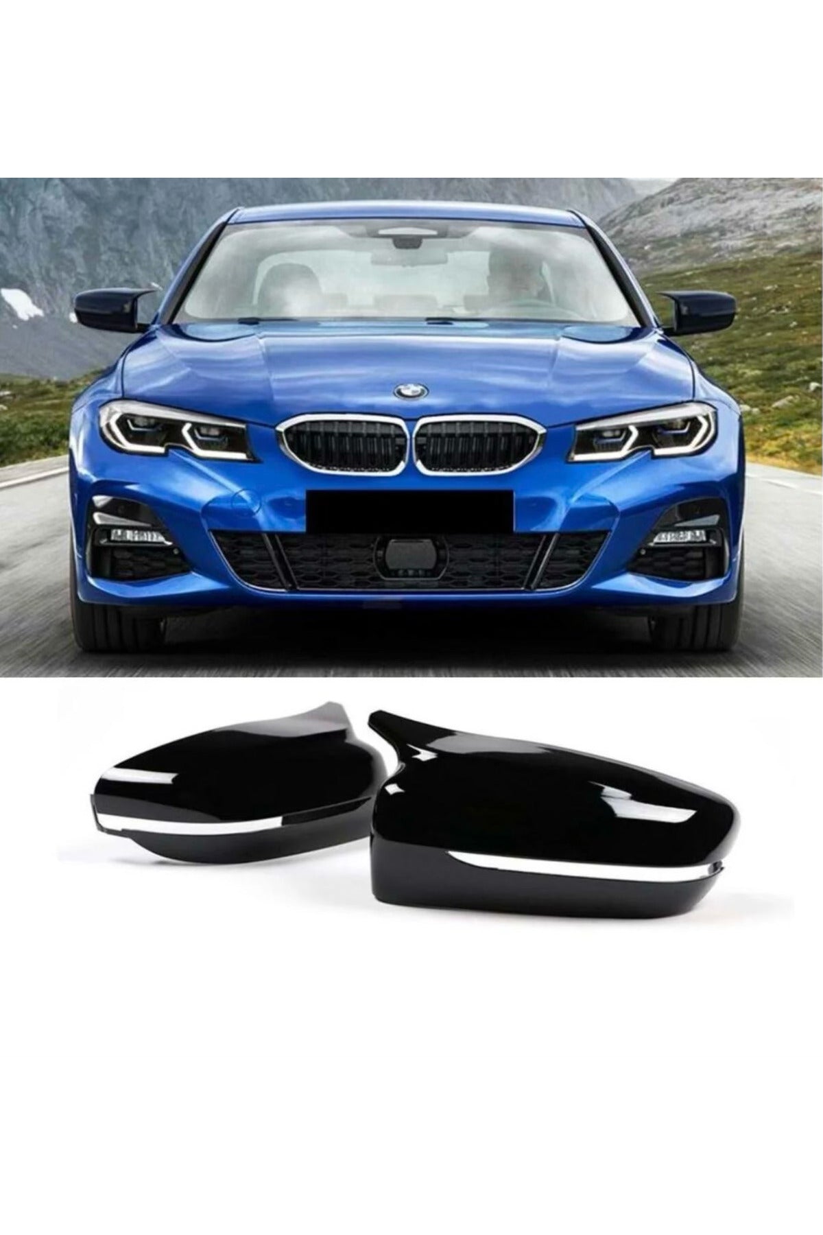 2019+ Bmw 3 Serisi G20 Yarasa Ayna Kapak Parlak Siyah