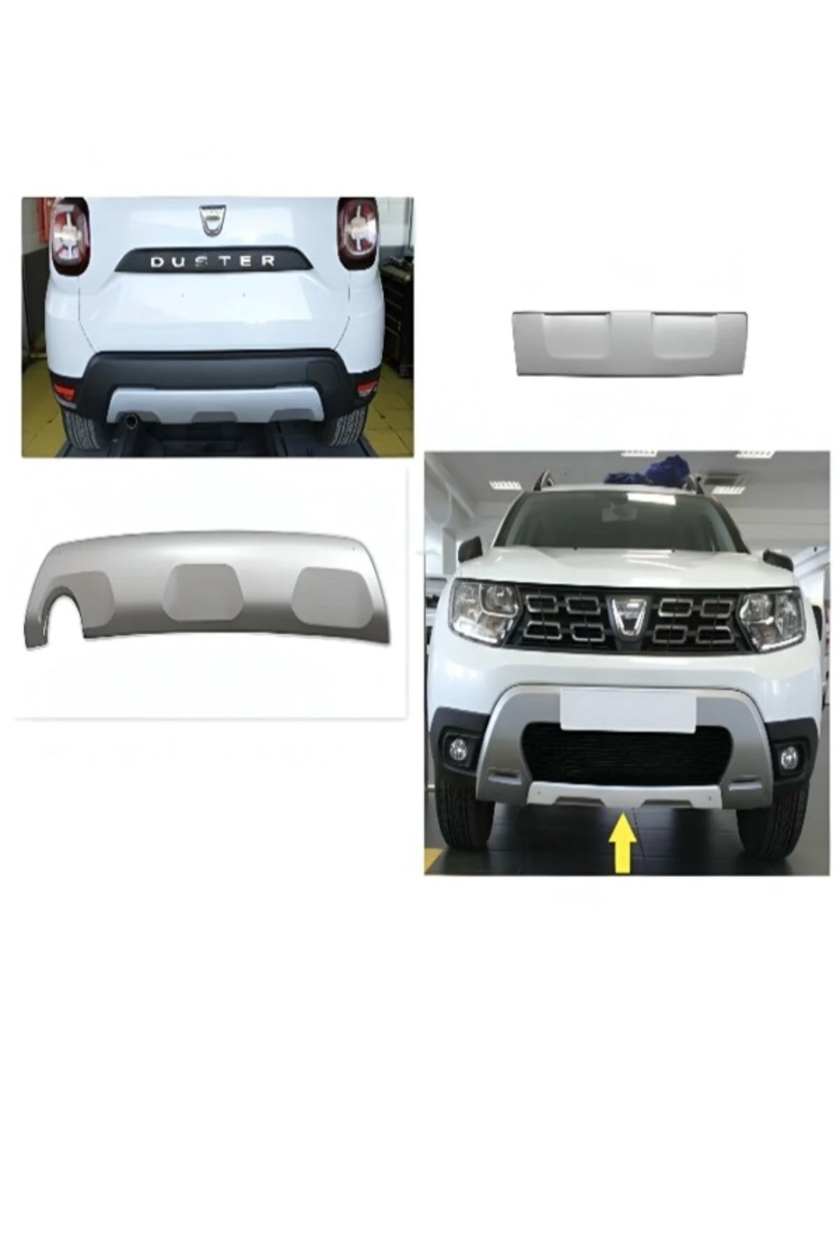2018-2024 Dacia Duster Ön Tampon Altı Ve Arka Difüzör Koruma Kaplama
