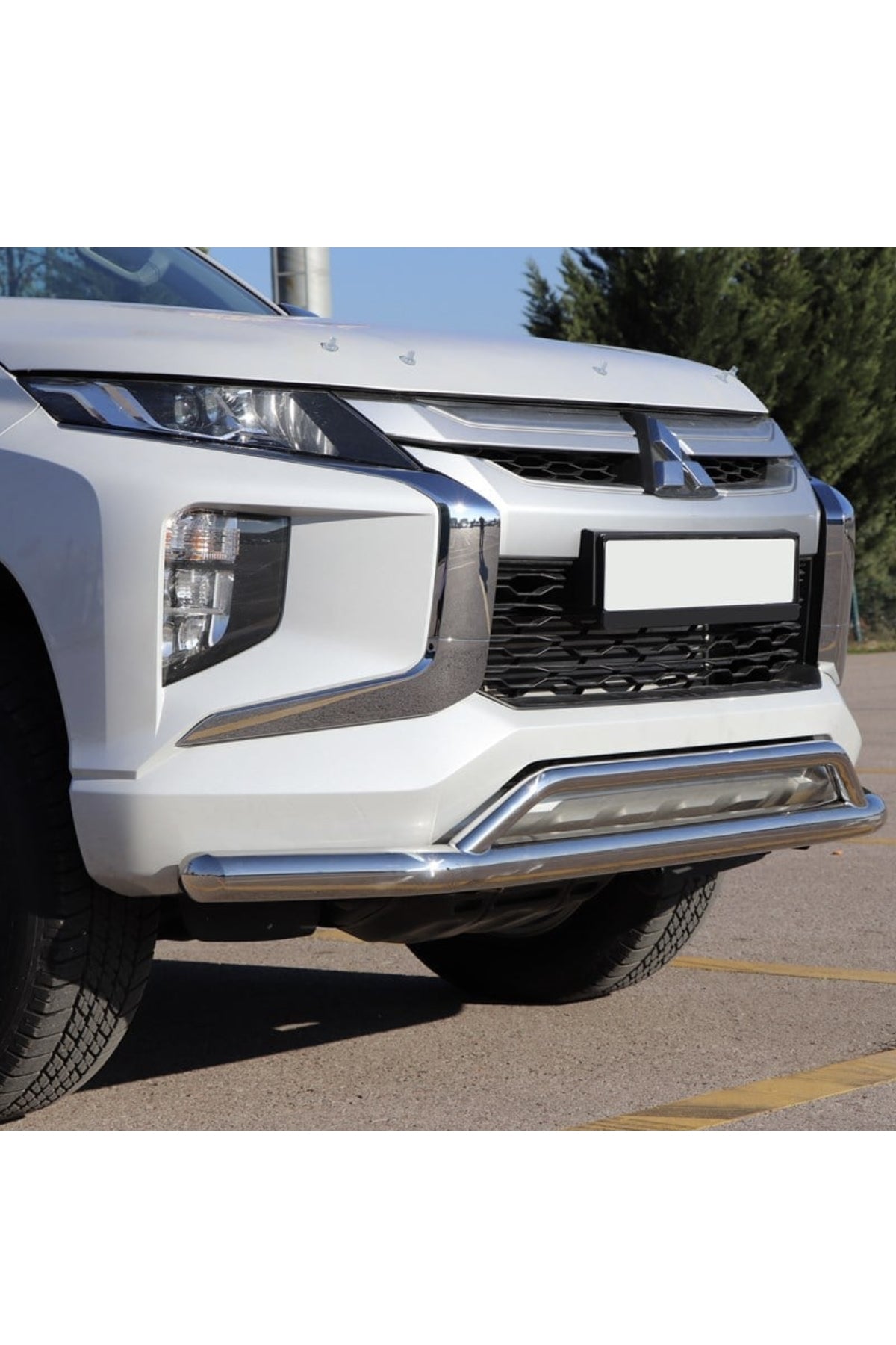 2007+ Mitsubishi L200 Ön Tampon Koruma Demiri İkili Krom