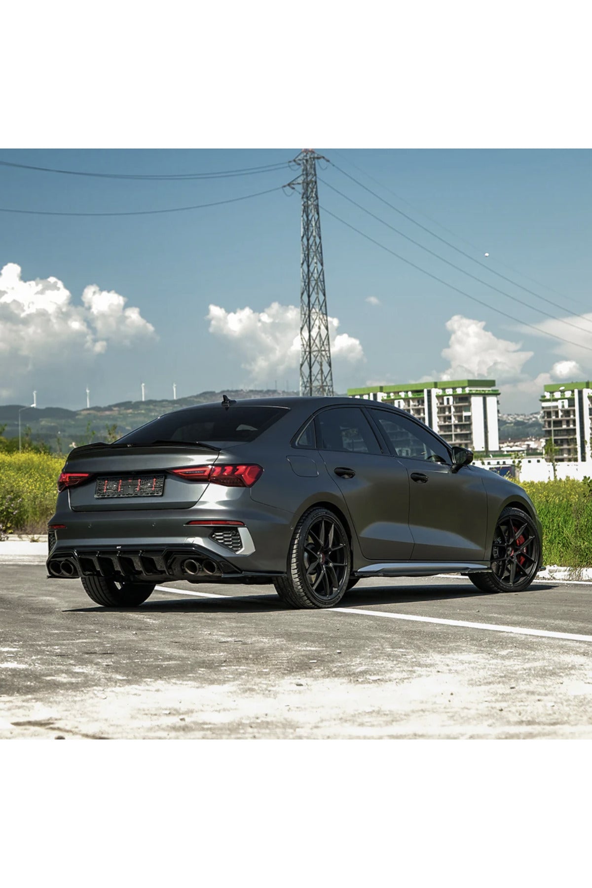Audi A3 Sedan 2020-2024 Spoiler 8Y Kasa Piano Black Bagaj Üstü Spoiler Eki