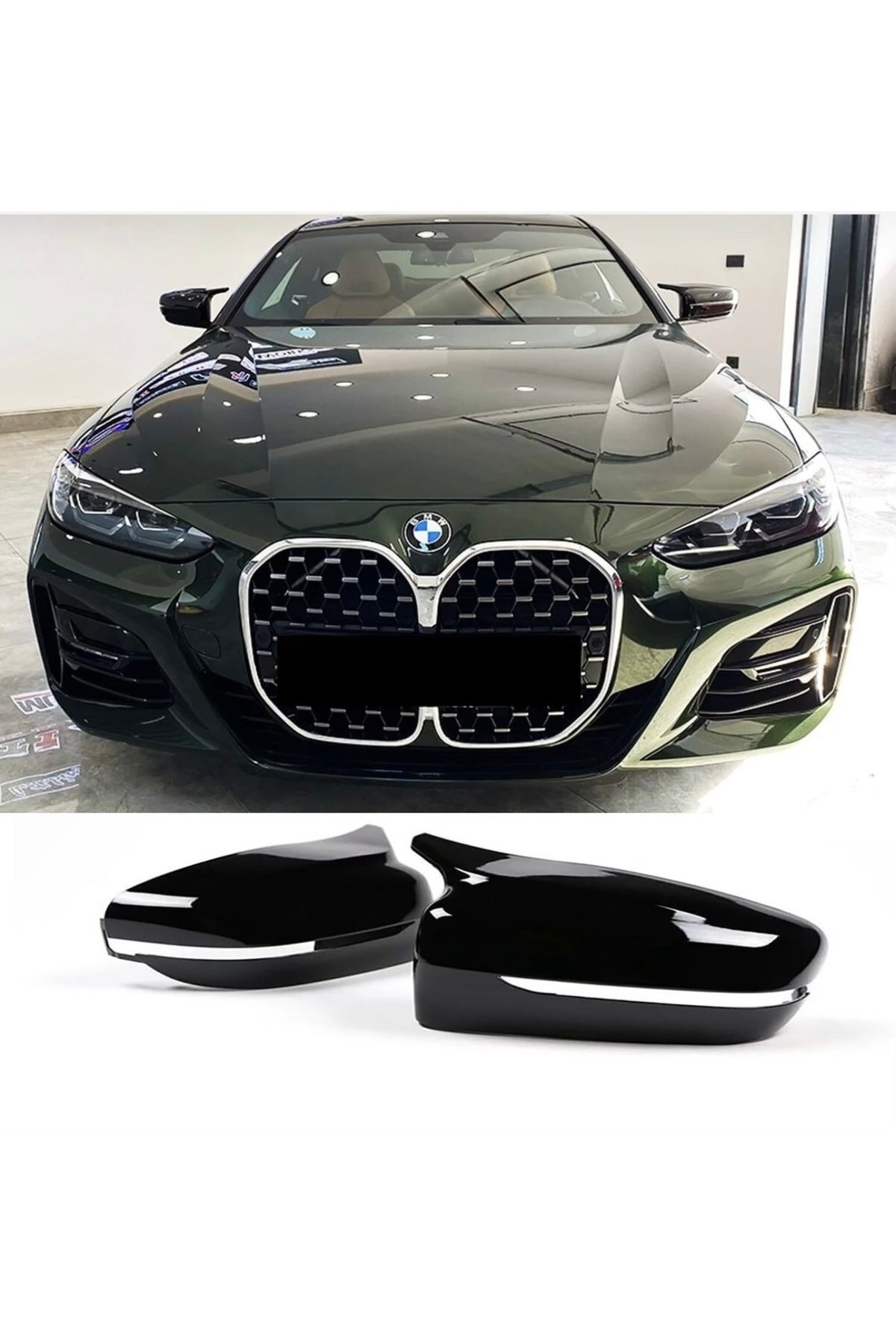 2020+ Bmw 4 Serisi G22 Yarasa Ayna Kapak Parlak Siyah