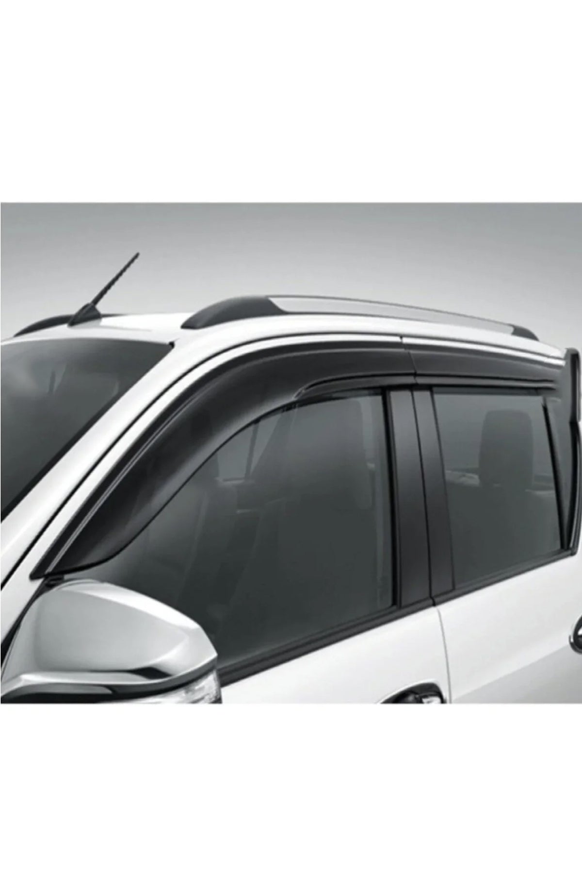 Toyota Hilux 2015-2020 Cam Rüzgarlığı 4’Lü Set | Parlak Siyah (Piano Black) Yağmur Rüzgarlığı
