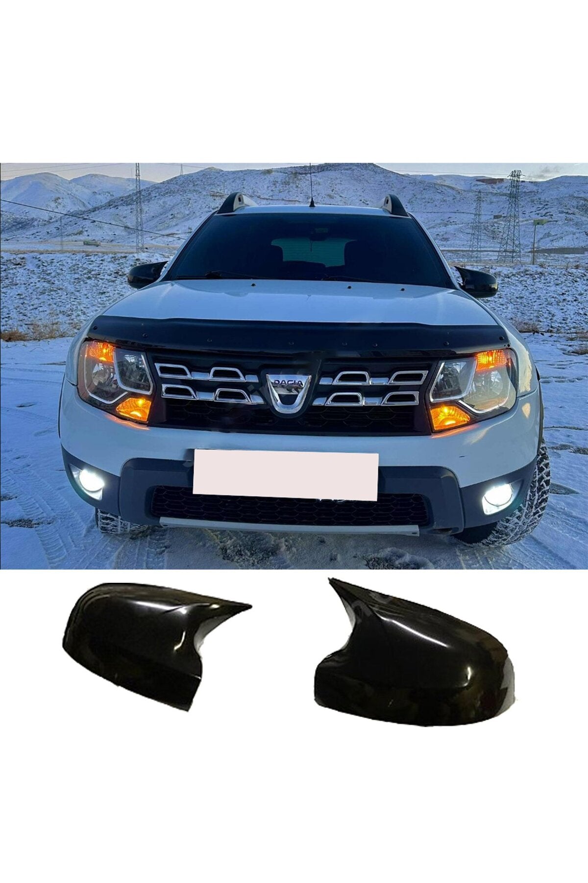 Dacia Duster Yarasa Ayna Kapağı 2010-2017 | Piano Black | ( Çift Taraflı Bant İle Gelir )