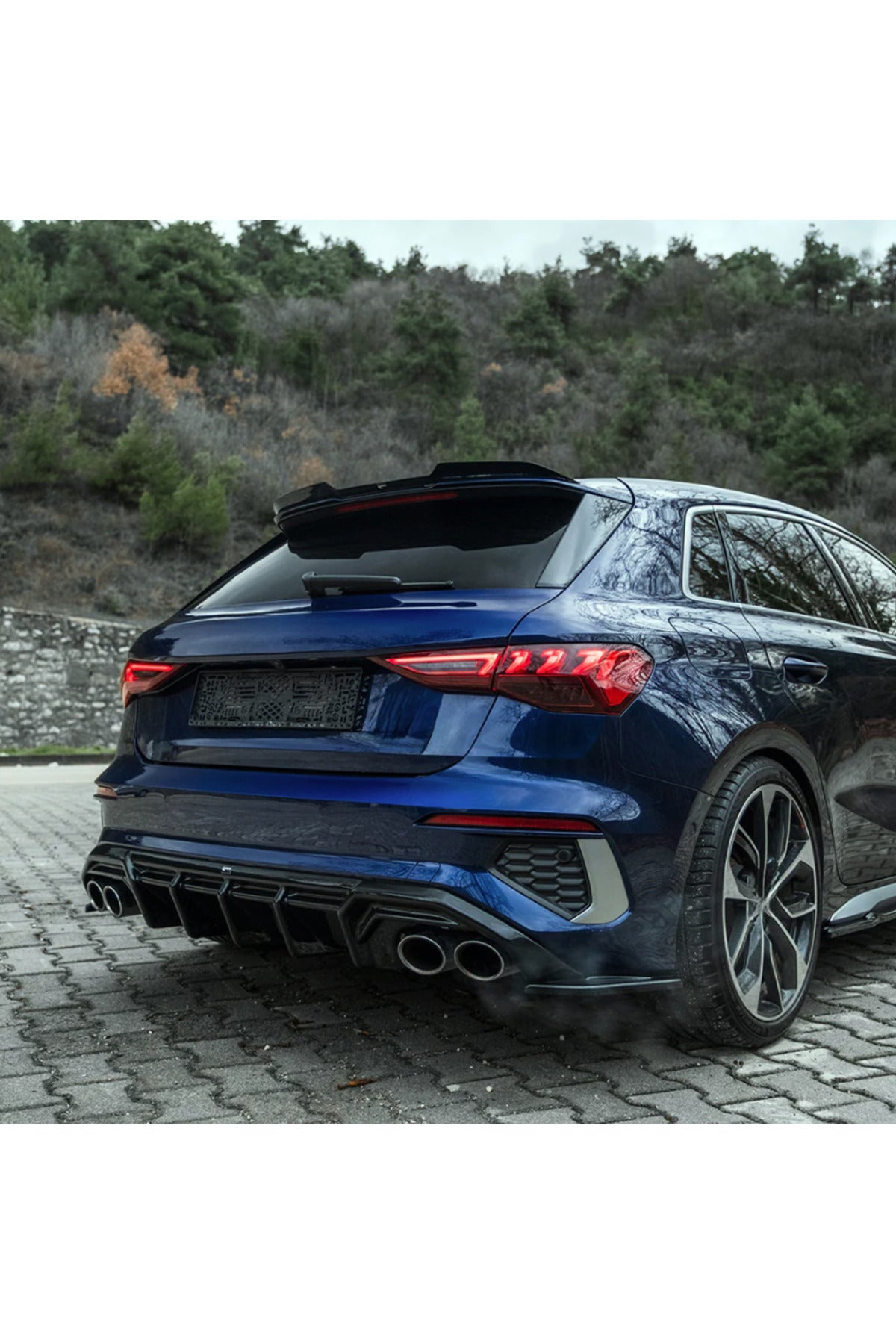 Audi A3 S Line 2020-2024 Arka Difüzör 8Y Kasa Piano Black Difüzör Eki