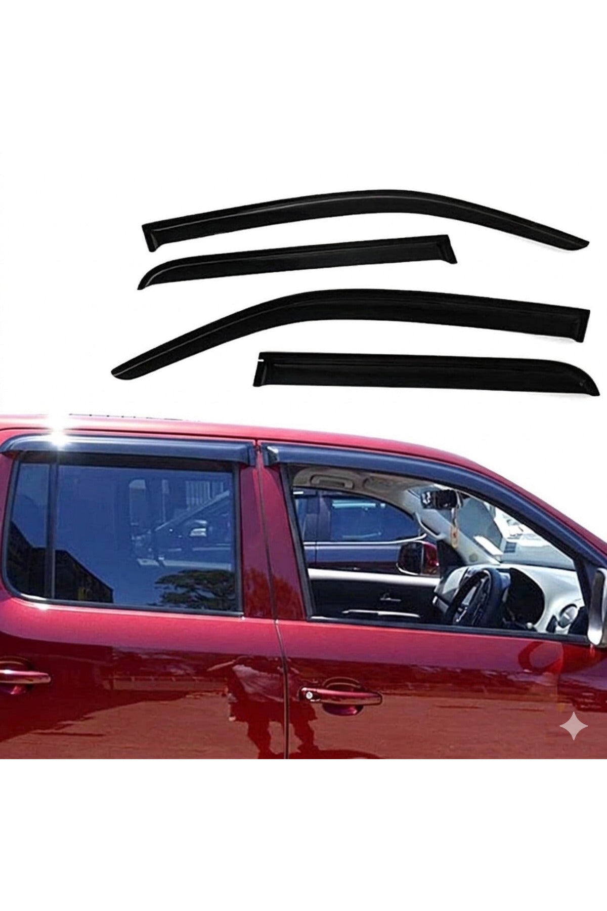 2010-2021 VOLKSWAGEN AMAROK CAM RÜZGARLIĞI PARLAK SİYAH 4 PARÇA İTHAL ÜRÜN - TMZ Garage