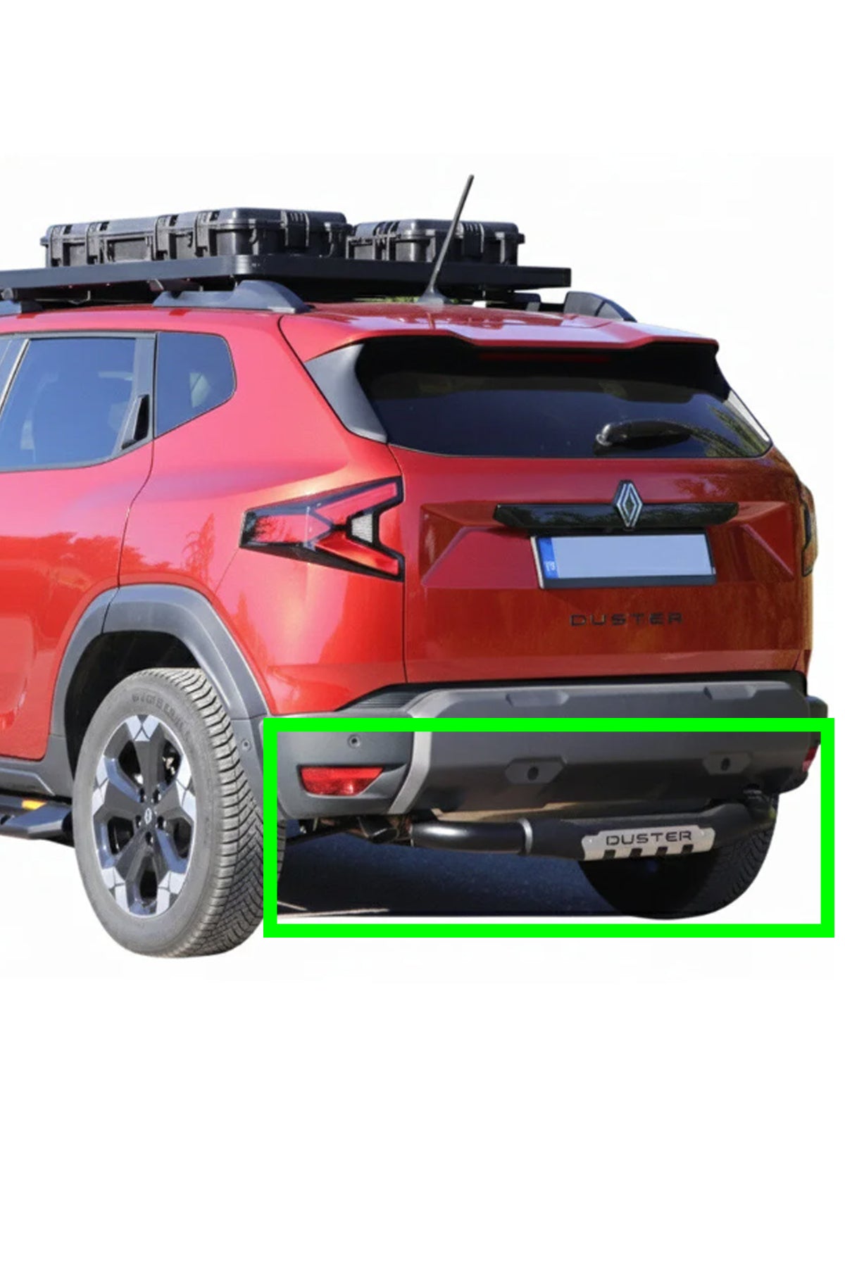 2025+Yeni̇ Renault Duster Arka Koruma Demi̇ri̇ Si̇yah Duster Yazili