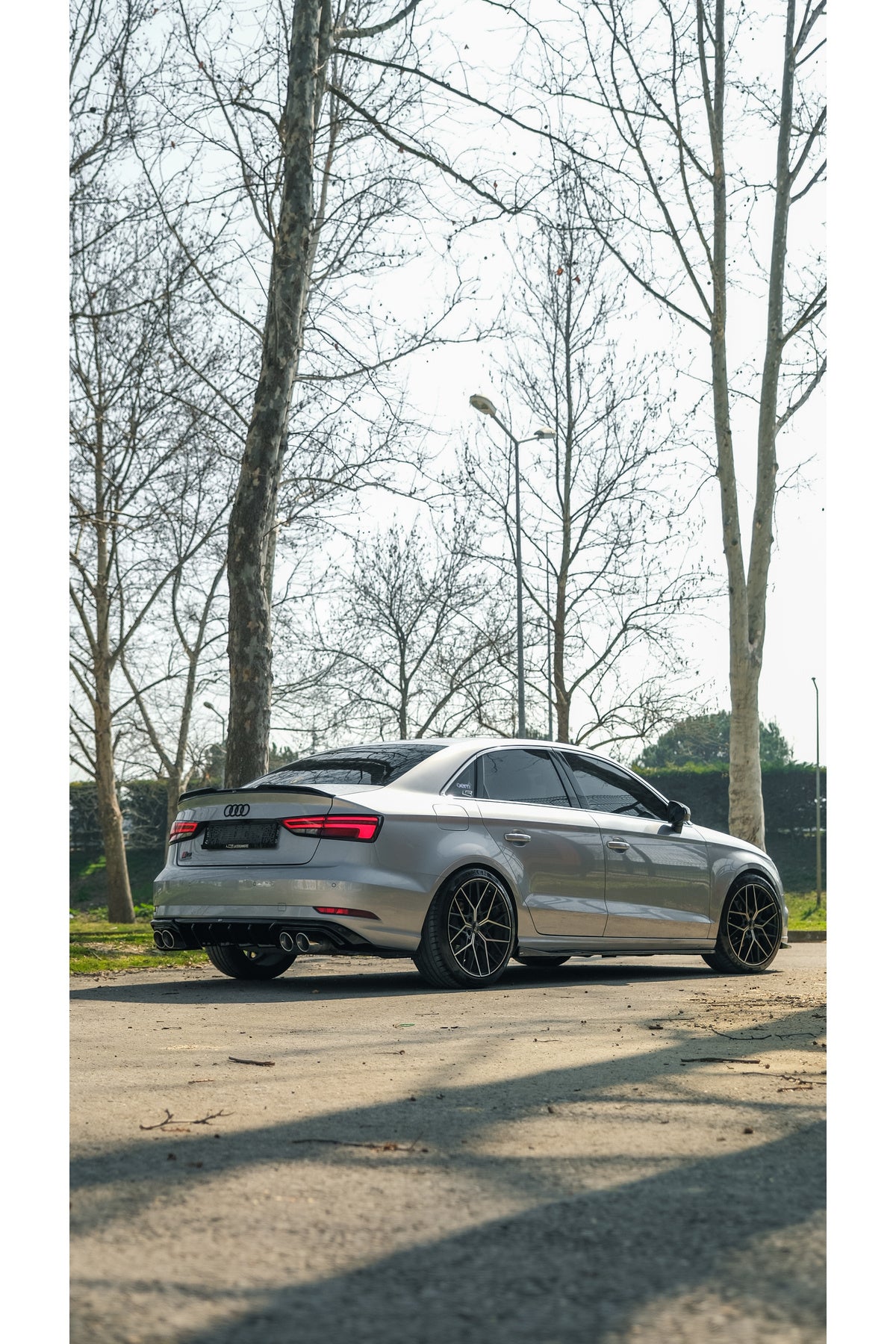 Audi A3 8V Sedan 2016-2020 Komple Body Kit Seti | Ön Lip + Yan Marşpiyel + Difüzör + Flap + Bagaj Spoilerı