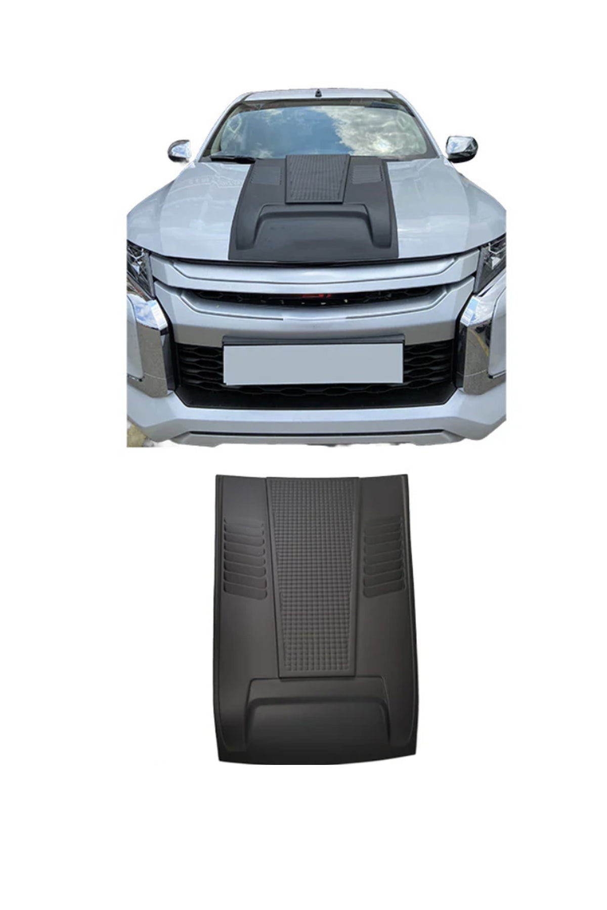 Mitsubishi L200 2015-2022 Kaput Scoop Kaplama | Kaput Üstü Hava Girişi Görünümlü Kaplama – Siyah