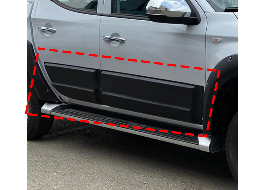 2015+ Fiat Fullback Kapı Kaplama Kabartmalı Koruma Seti 4 Parça | İthal Premium Kapı Koruma