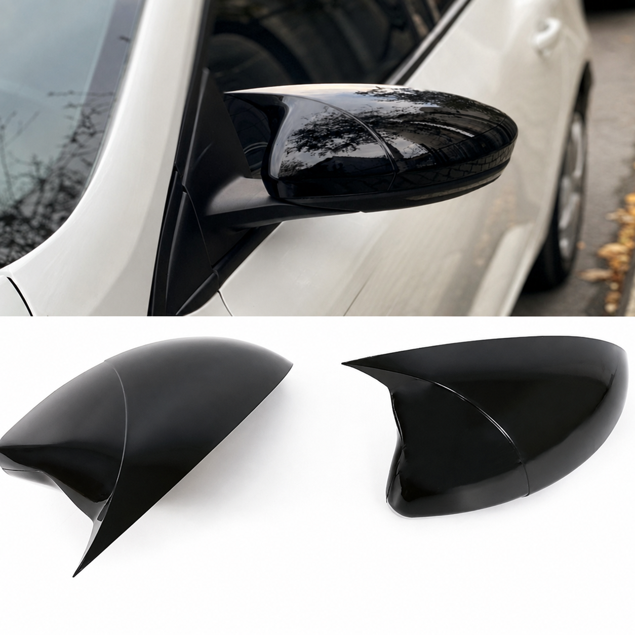 Renault Megane 4 2016+ Batman Yarasa Ayna Kapağı Parlak Siyah Sportif Yan Ayna Kaplaması