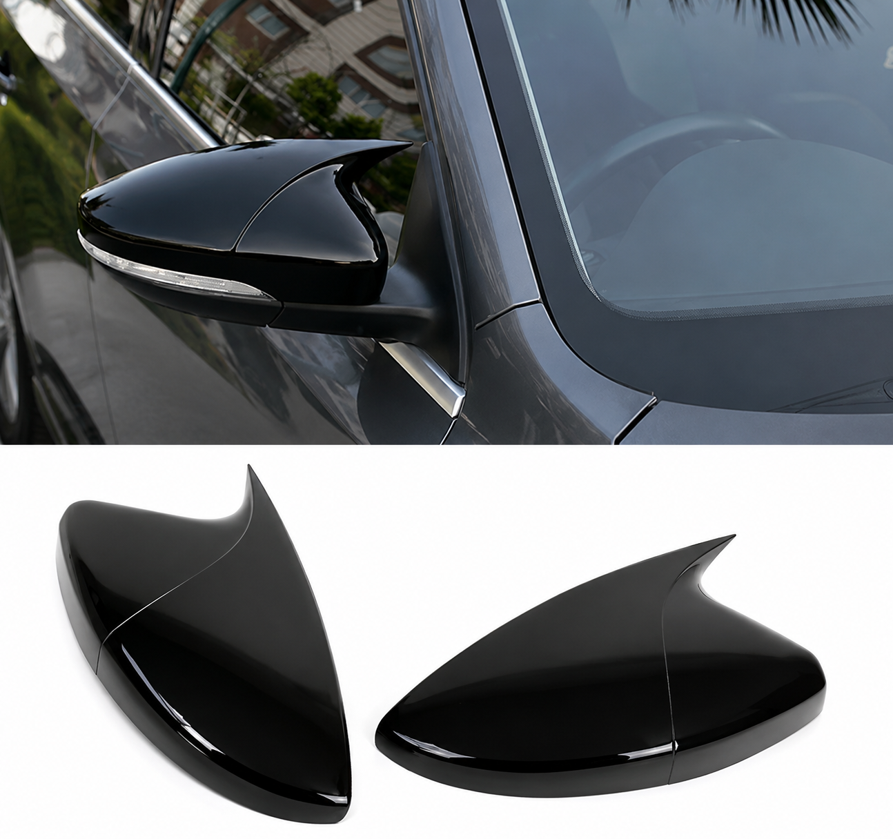 Volkswagen Jetta Mk6 2011-2018 Batman Yarasa Ayna Kapağı Parlak Siyah Sportif Yan Ayna Kaplaması
