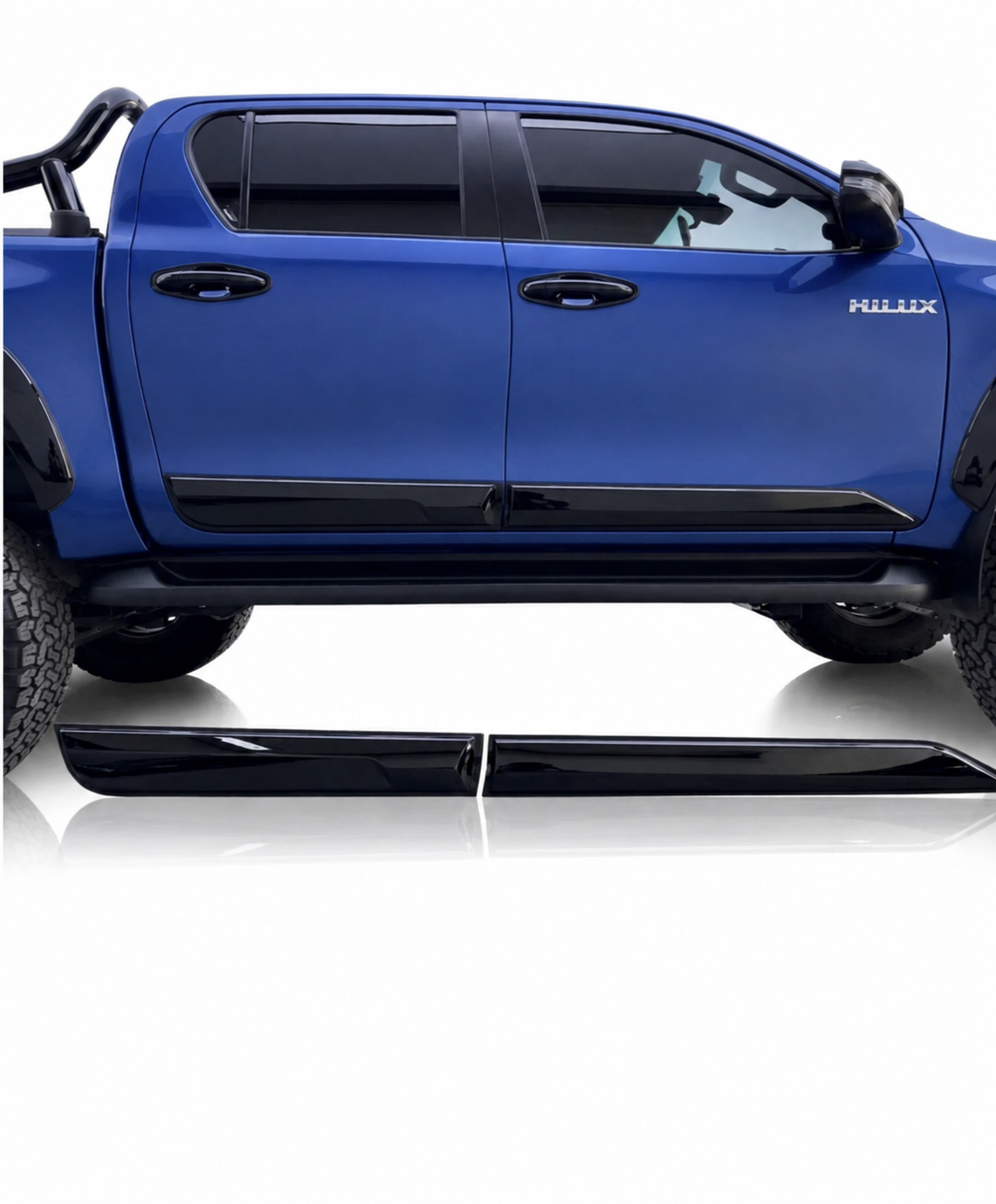 Toyota Hilux 2015+ Slim Kapı Koruma Dodik Parlak Siyah Yan Gövde Koruma Aksesuarı
