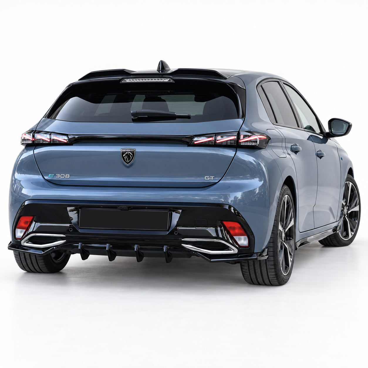 Peugeot 308 GT 2021+ Parlak Siyah Arka Difüzör | Sportif Arka Tampon Eki