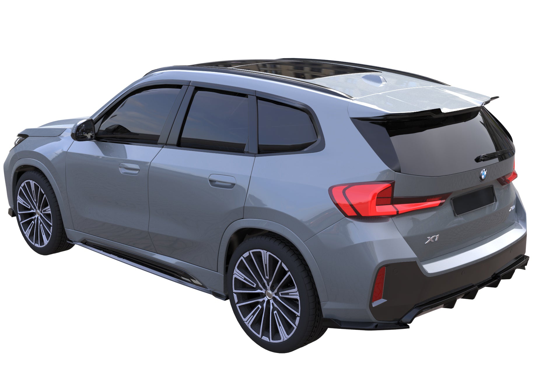 BMW X1 U11 M Sport 2022+ Parlak Siyah Body Kit Seti | Ön Lip Difüzör Flap Spoiler Marşpiyel