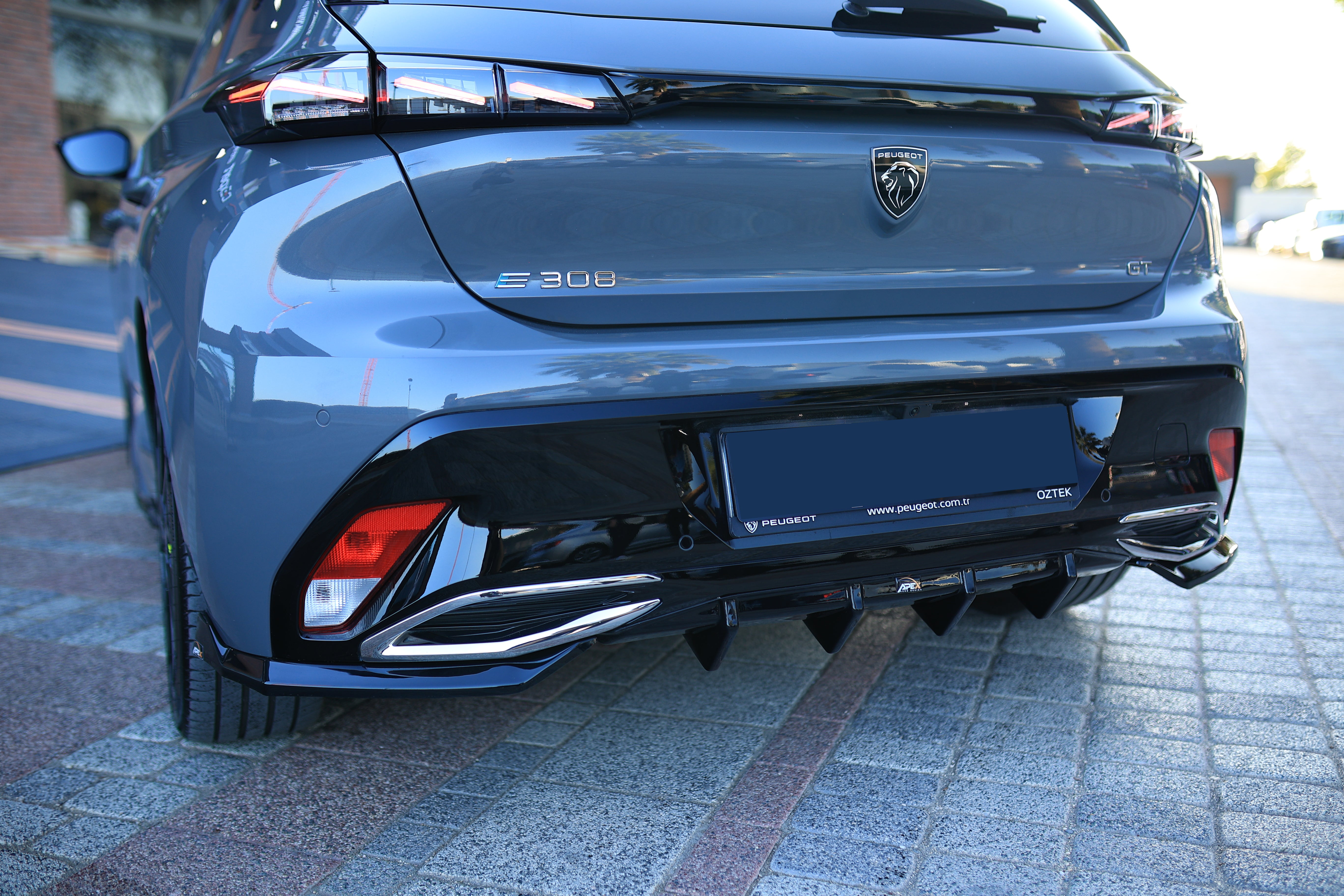 Peugeot 308 GT 2021+ Parlak Siyah Sağ Sol Flap | Sportif Arka Tampon Eki
