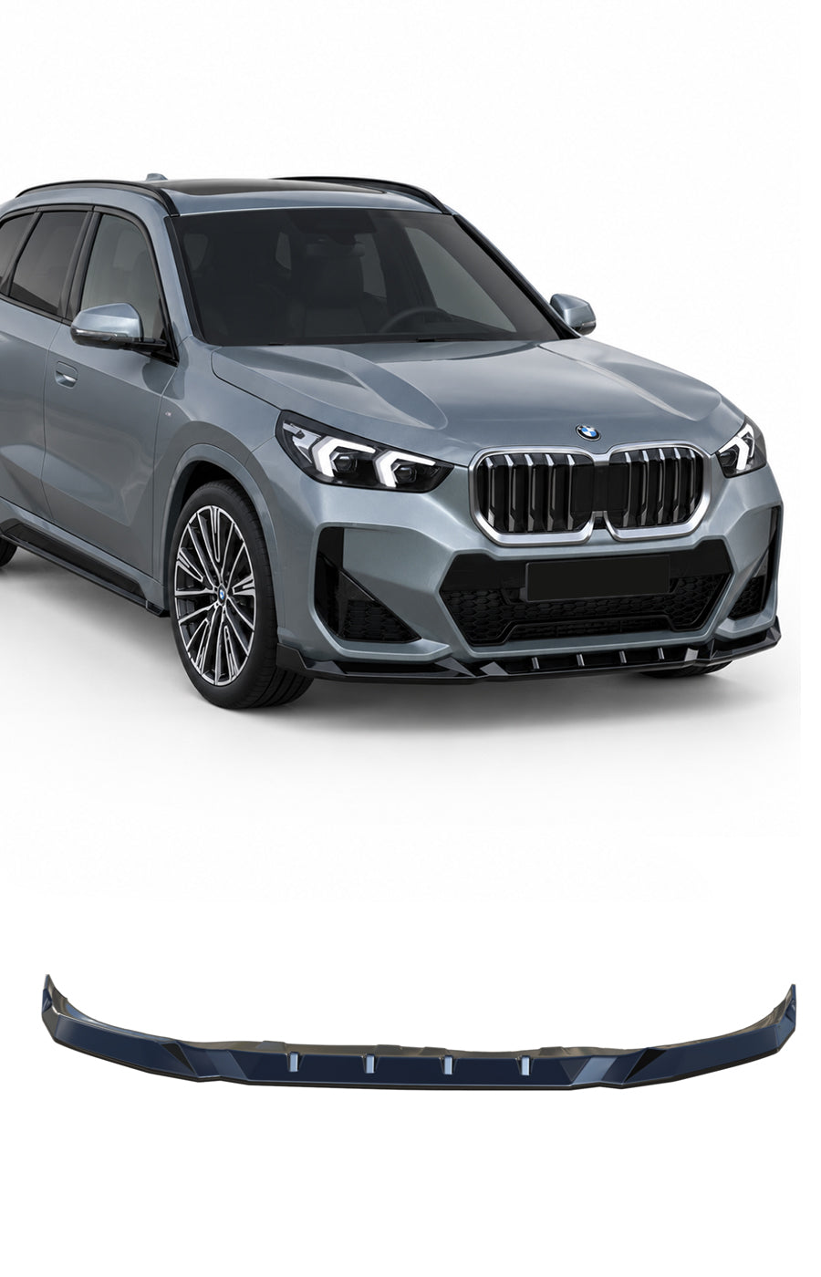 BMW X1 U11 M Sport 2022+ Parlak Siyah Ön Lip | Sportif Ön Tampon Eki
