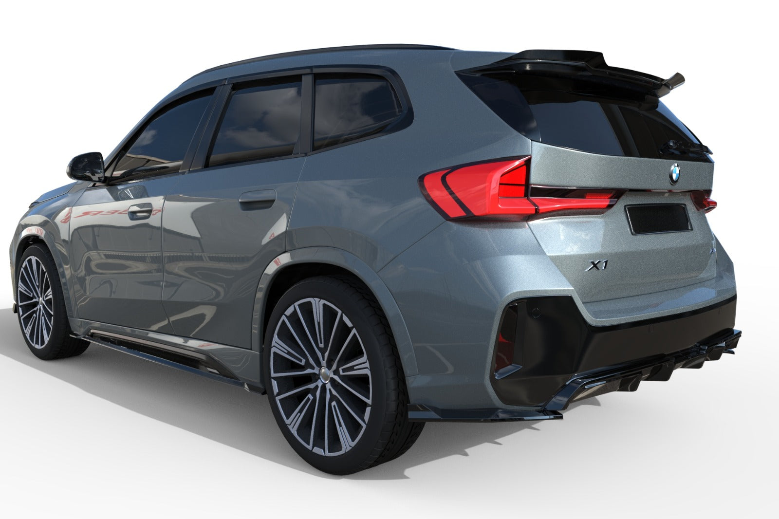 BMW X1 U11 M Sport 2022+ Parlak Siyah Body Kit Seti | Ön Lip Difüzör Flap Spoiler Marşpiyel