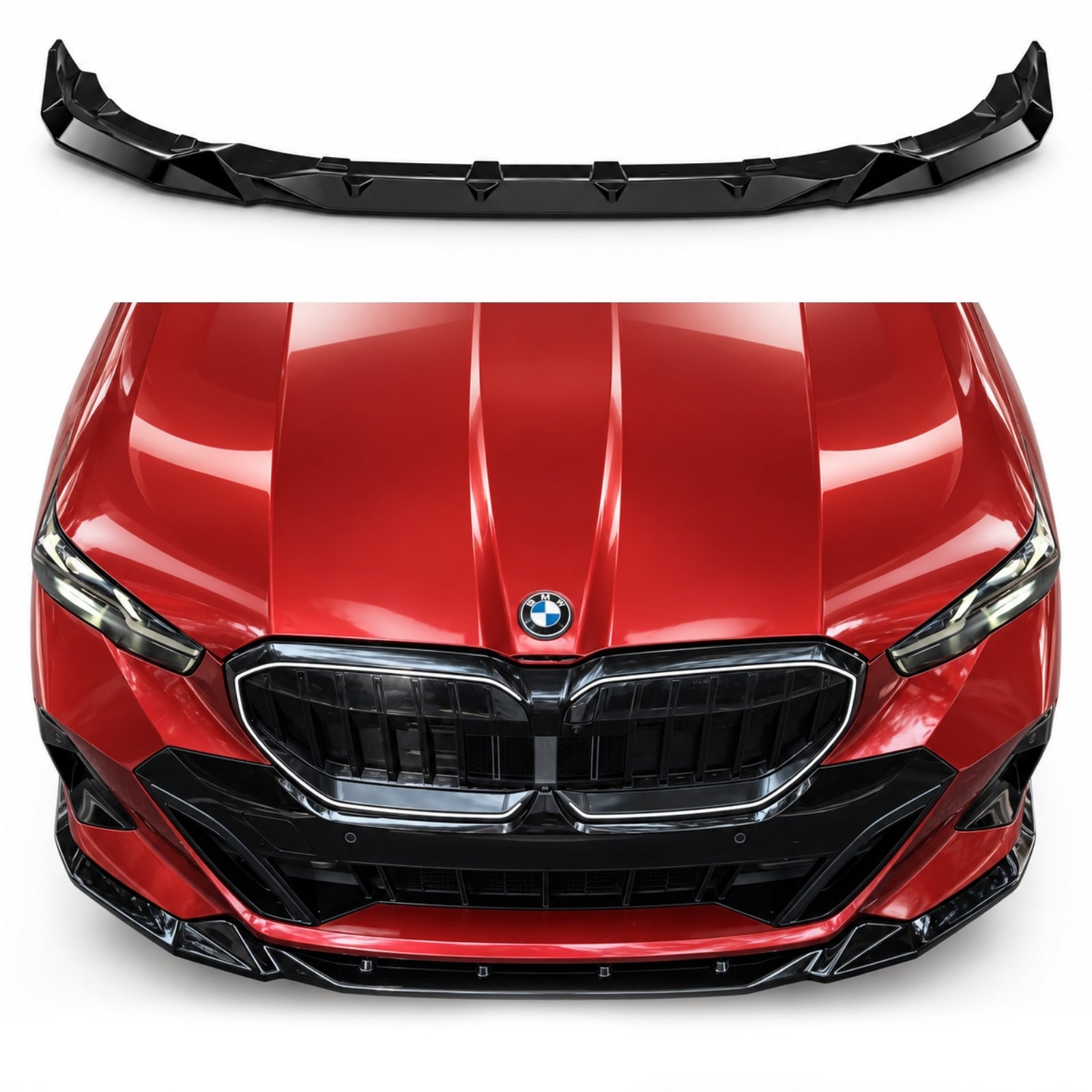 BMW 5 Serisi G60 M Paket 2023+ Parlak Siyah Ön Lip | Sportif Ön Tampon Eki