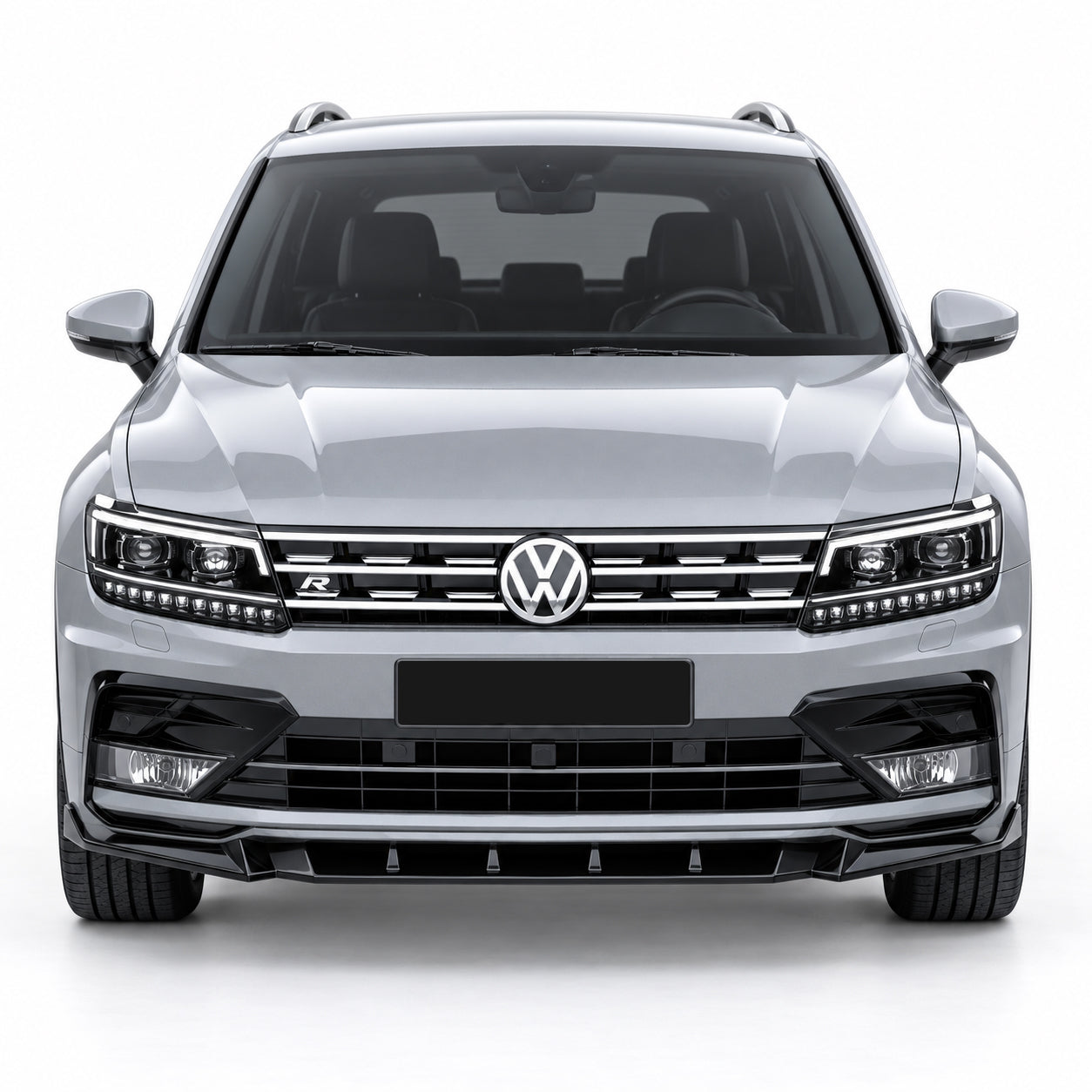 Volkswagen Tiguan R-Line 2015-2020 Parlak Siyah Ön Lip | Sportif Ön Tampon Eki