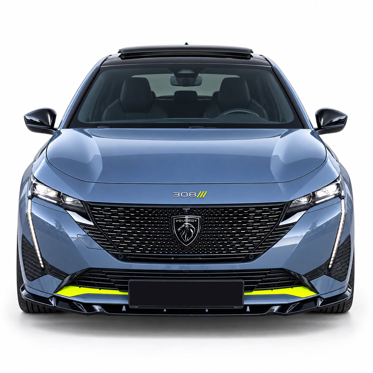 Peugeot 308 GT 2021+ Parlak Siyah Ön Lip | Sportif Ön Tampon Eki