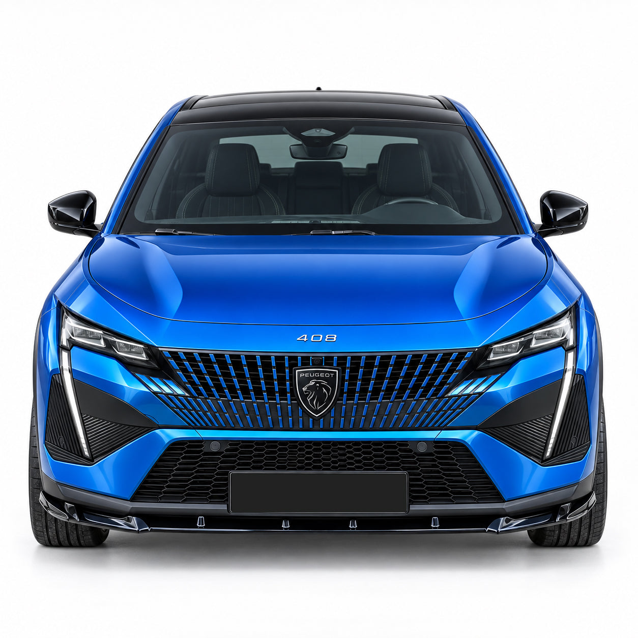 Peugeot 408 GT & Allure 2022+ Parlak Siyah Ön Lip | Sportif Ön Tampon Eki